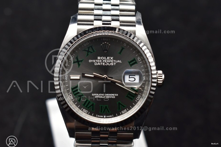 36 126234 Green Steel Jubilee VR3235 Clean Markers Bracelet on Gray Edition 904L Best DateJust Roman 1:1 Dial 0503